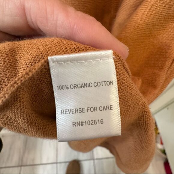 Garnet Hill Organic-Cotton Pocket-Detail long Sweater size XS-  in rust- EUC! - Picture 9 of 13